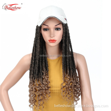 Hot sell18" Ombre Goddess Faux Locs Curly Crochet Hair basketball cap hair Extensions Synthetic Soft Dread Locs Crochet Braids